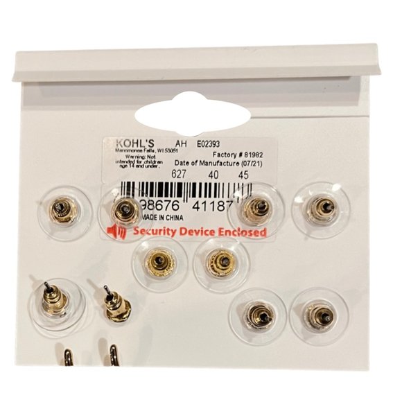 ✨ NWT - LC Lauren Conrad 5-pk. Stud, Hoop & Drop Earring Set ✨ - Picture 3 of 4